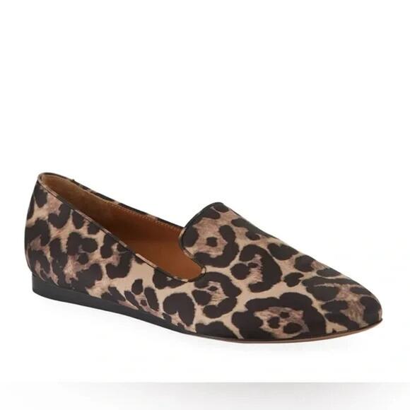 Veronica Beard Griffin Satin Loafer Animal Print Leo Chetah Round Toe Brown 10 - Picture 1 of 12